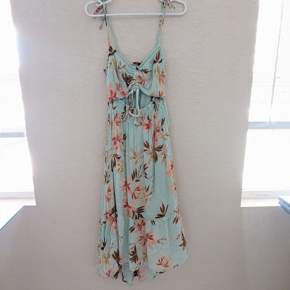Forever 21 Cut Out Dress Tie Straps Asymmetrical Hem Size S